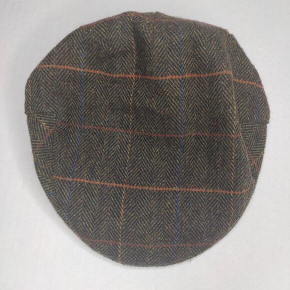 BARBOUR Unisex Cheviot Flat Cap in Olive Herringbone Size Small NWOT - Picture 1 of 8